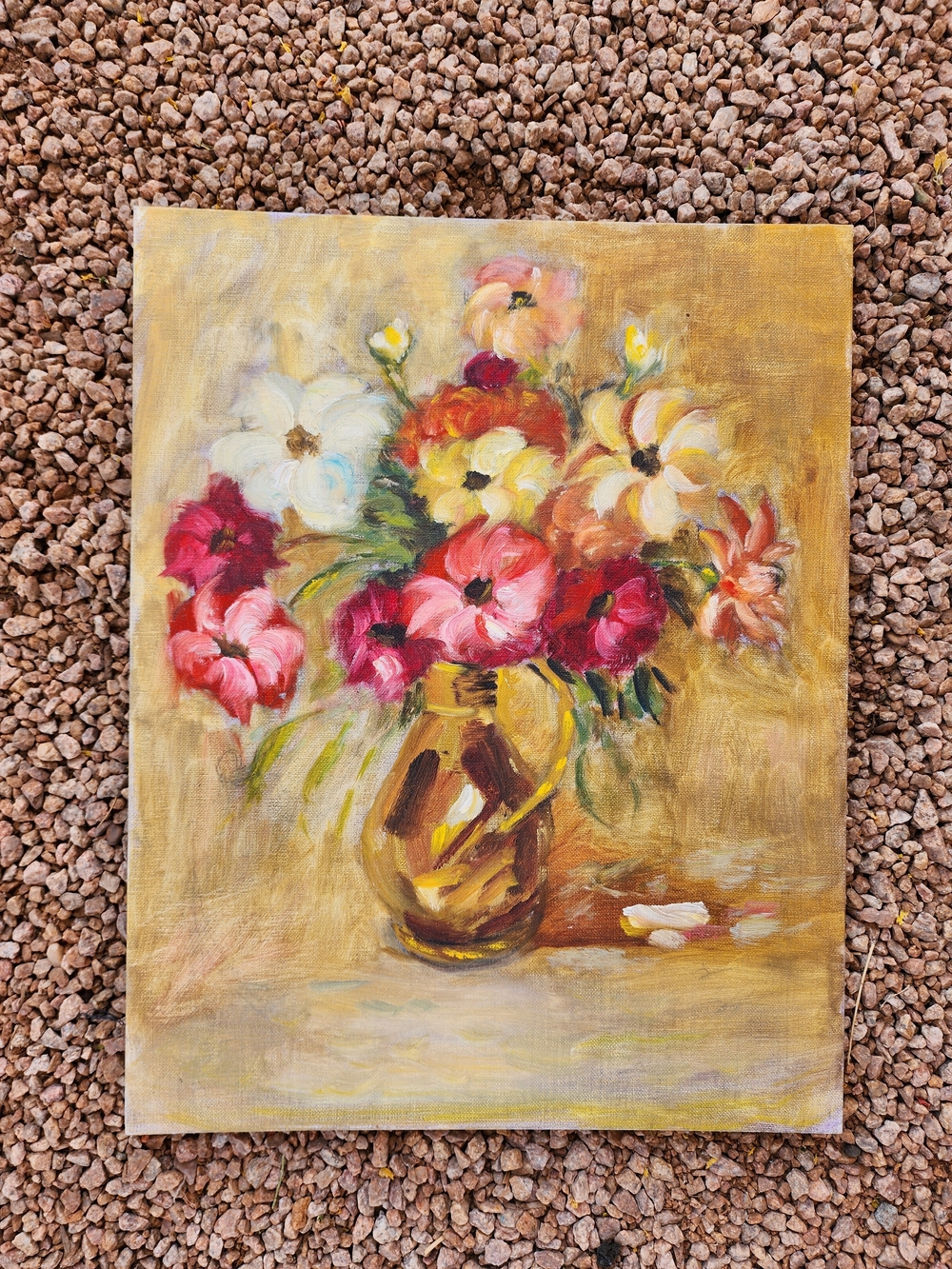 Vintage Vibrant Floral Canvas Oil Painting